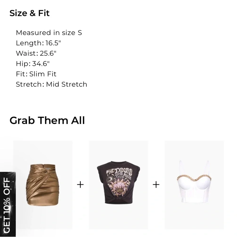 MICAS new with tag metallic gold knitted skirt - Picture 3 of 3